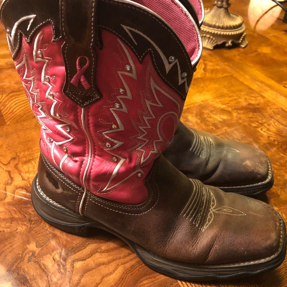 Durango Pink Ribbon Rebel Cowgirl Boots Square Toe